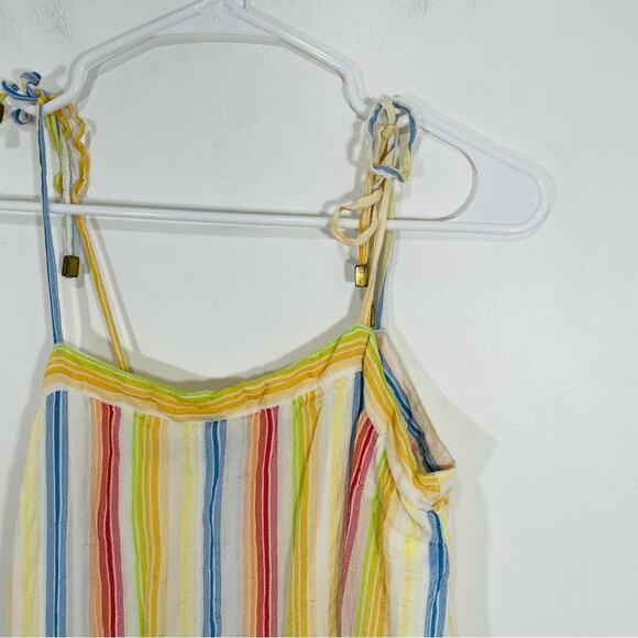 Suboo Playhouse Mini Multicolor Stripe Shoulder Tie Tiered Mini Dress Small - Picture 4 of 11